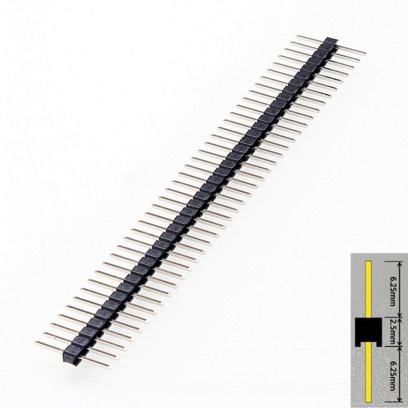 DIKAVS Break Away Headers 2.54 mm Male Pin Header Connector - 40-pin Male Long Centered (Pack of 10) - Image 3